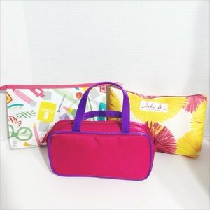 Clinique Set of 3 Make Up Cosmetic Bags Zip Closure Fully Lined Holds Essentials